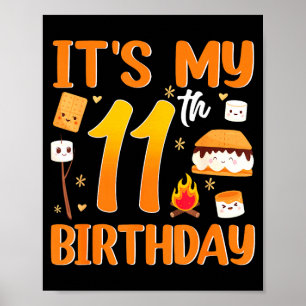 11. Geburtstag S'more-Thema 11-jähriger Party Poster