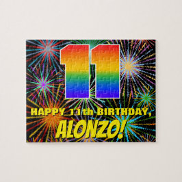 11. Geburtstag: Spaß, bunte feierliche Feuerwerke Puzzle
