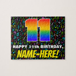 11. Geburtstag — Spaß, farbenfrohe Musiksymbole & Puzzle
