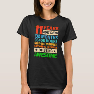11. Geburtstag Vintag Retro 132 Monate 11 Jahre T-Shirt