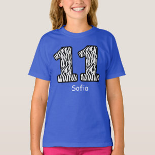 11. Geburtstag ZEBRA individueller Name V10 T-Shirt