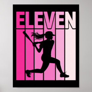 11. Geburtstagsfeier Softll Player Elf Jahre Alt Poster