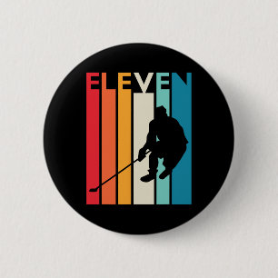 11. Geburtstagsgeschenk Elf Vintage-Hockey 11 Jahr Button