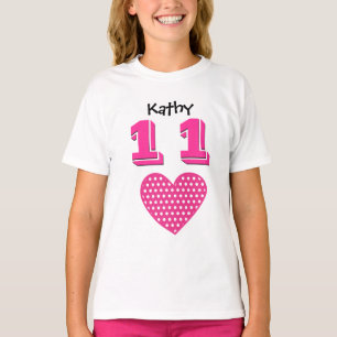 11. Geburtstagskarte Big Heart Individuelle Name V T-Shirt