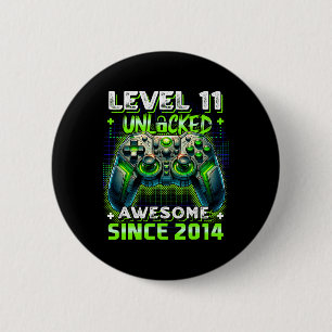 11. Geburtstagskleidung Stufe 11 Gamer 11 Jahr Vid Button