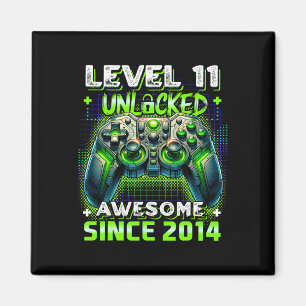 11. Geburtstagskleidung Stufe 11 Gamer 11 Jahr Vid Magnet