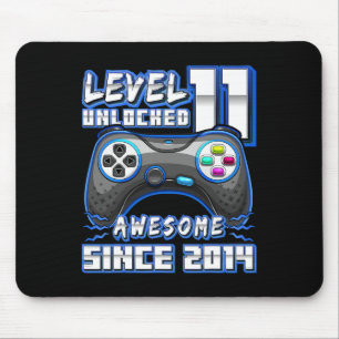 11. Geburtstagskleidung Stufe 11 Gamer 11 Jahr Vid Mousepad