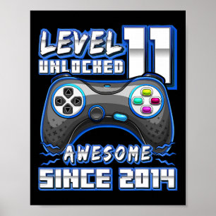 11. Geburtstagskleidung Stufe 11 Gamer 11 Jahr Vid Poster