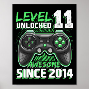 11. Geburtstagskleidung Stufe 11 Gamer 11 Jahr Vid Poster