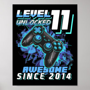 11. Geburtstagskleidung Stufe 11 Gamer 11 Jahr Vid Poster
