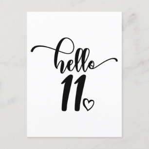 11. Geburtstagsmädchen Hallo Elf Niedlichen 11 Jah Postkarte