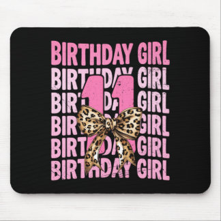 11. Geburtstagsmädchen Rosa Coquette Leopard Bogen Mousepad