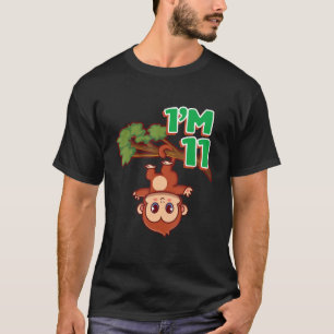 11. Geburtstagsparty 11 Jahre Affe Ape Zoo Tier T-Shirt