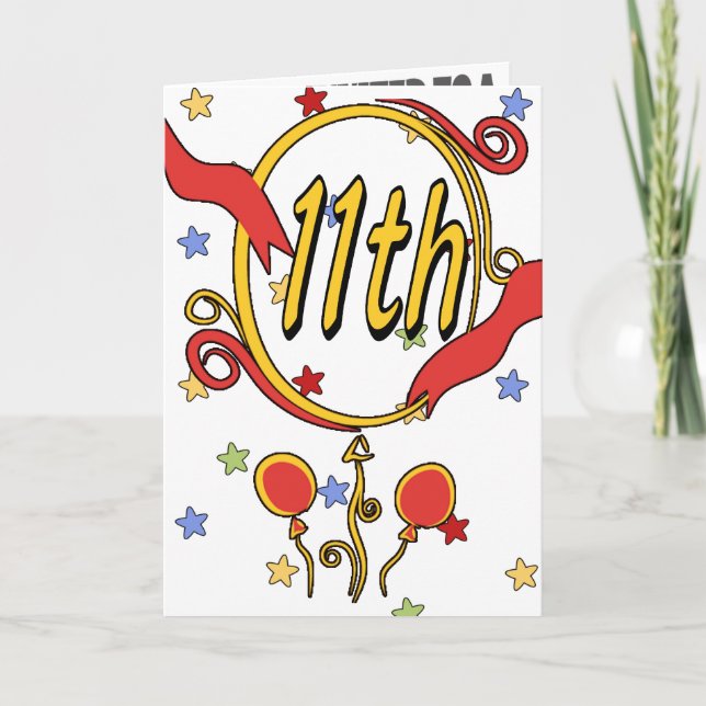 11. Geburtstagsparty Einladungen (Vorderseite)