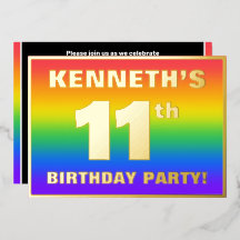 11. Geburtstagsparty: Spaß, farbenfrohes Regenboge