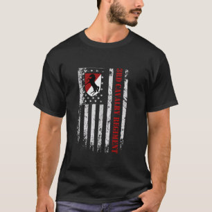 11. gepanzerte Kavallerie Veteran Vintage Flagge V T-Shirt