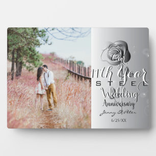 11. Hochzeitstag Custom Foto Steel Rose P Fotoplatte