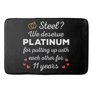 11. Hochzeitstag I - Steel Funny Couple Badematte