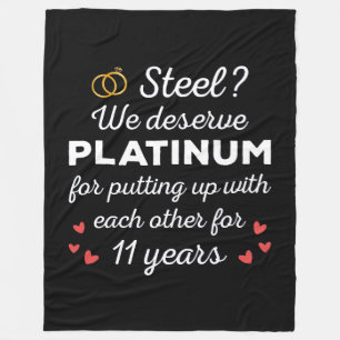 11. Hochzeitstag I - Steel Funny Couple Fleecedecke