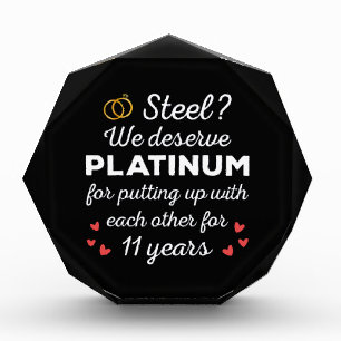 11. Hochzeitstag I - Steel Funny Couple Fotoblock