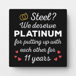 11. Hochzeitstag I - Steel Funny Couple Fotoplatte