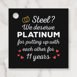 11. Hochzeitstag I - Steel Funny Couple Geschenkanhänger