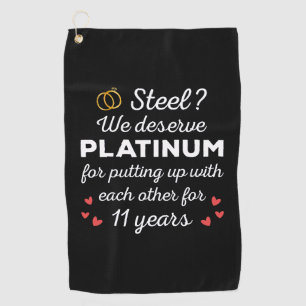11. Hochzeitstag I - Steel Funny Couple Golfhandtuch