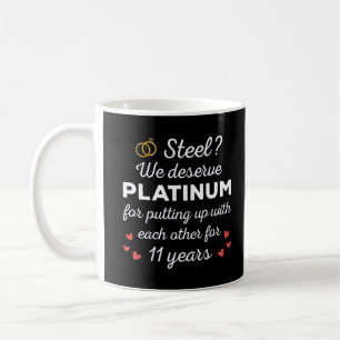 11. Hochzeitstag I - Steel Funny Couple Kaffeetasse
