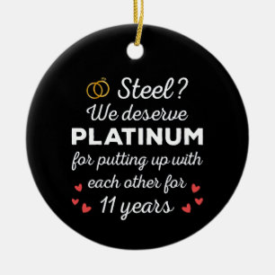 11. Hochzeitstag I - Steel Funny Couple Keramik Ornament