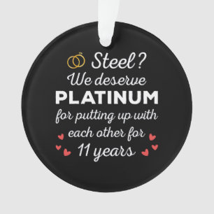 11. Hochzeitstag I - Steel Funny Couple Ornament