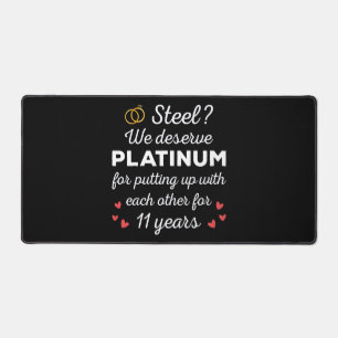 11. Hochzeitstag I - Steel Funny Couple Schreibtischunterlage