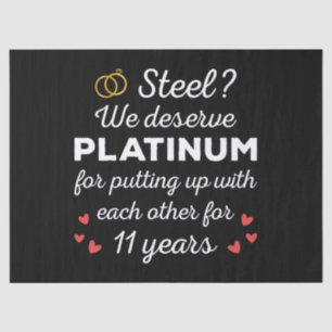 11. Hochzeitstag I - Steel Funny Couple Seidenpapier