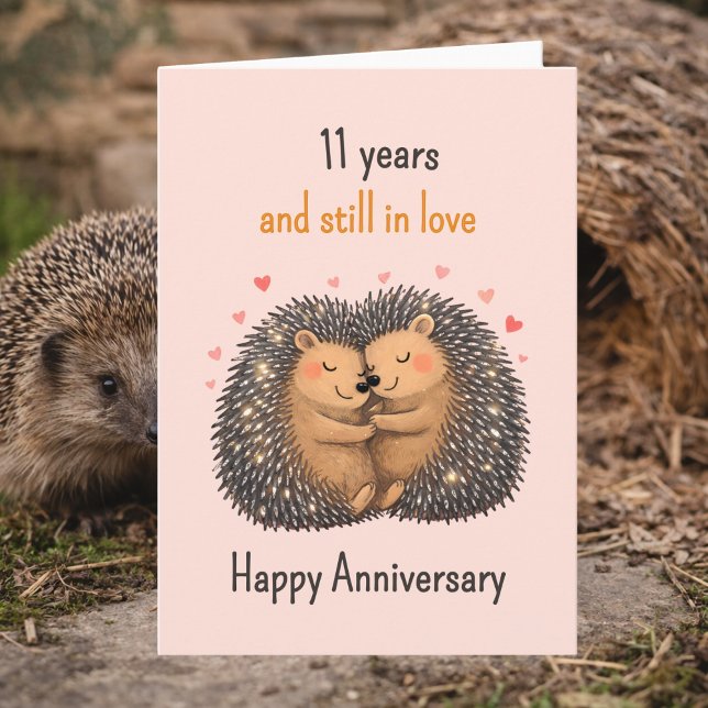 11. Hochzeitstag kuschelnde Igel Karte (Von Creator hochgeladen)