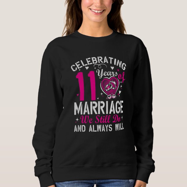 11. Hochzeitstag passende Paare Männer Frauen Sweatshirt (Vorderseite)