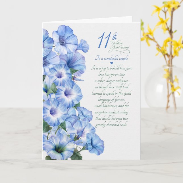 11. Hochzeitstag - Sentimentale Prunkwinde Karte (Gelbe Blume)