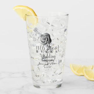 11. Hochzeitstag Stahl-Rose Glas