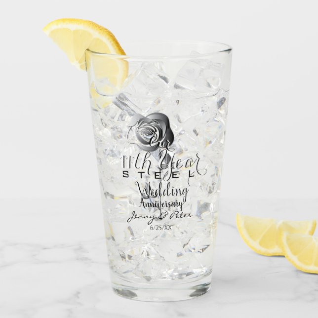 11. Hochzeitstag Stahl-Rose Glas (Vorderseite Ice)