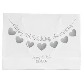 11. Hochzeitstag Stahlgeschenk-Tasche Große Geschenktüte