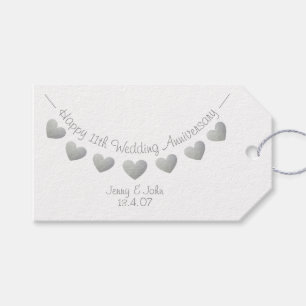 11. Hochzeitstag Stahlherz Geschenkanhänger