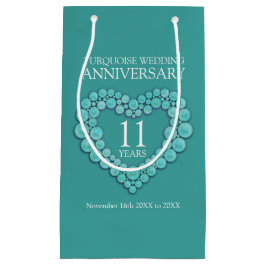 11. Hochzeitstag türkisfarbenes Foto Kleine Geschenktüte