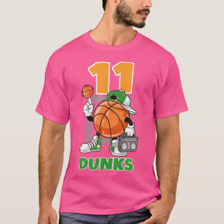 11 Jahre alt 11. Geburtstag Basketball T-Shirt