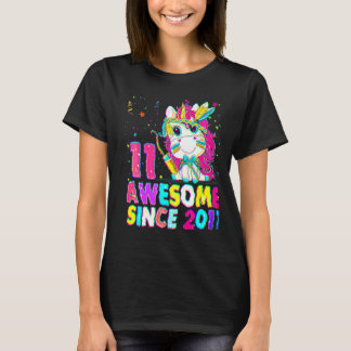 11 Jahre alt 11. Geburtstag Einhorn Girl Phantasti T-Shirt