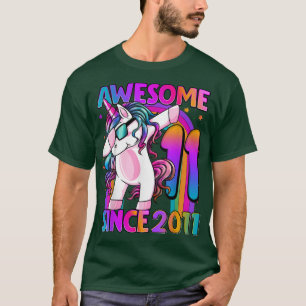 11 Jahre alt Einhorn Dabbing 11. Geburtstag Mädche T-Shirt