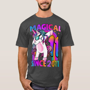 11 Jahre alt Einhorn Dabbing 11. Geburtstag Mädche T-Shirt