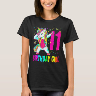 11 Jahre alt Einhorn Dabbing 11. Geburtstag Mädche T-Shirt