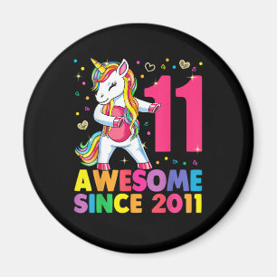 11 Jahre alt Einhorn Flossing 11. Geburtstagskind Magnet