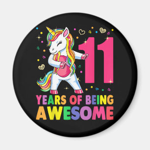 11 Jahre alt Einhorn Flossing 11. Geburtstagskind Magnet