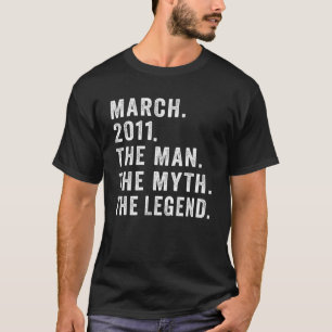 11 Jahre alt Geburtstag Der Mann Myth Legend März T-Shirt