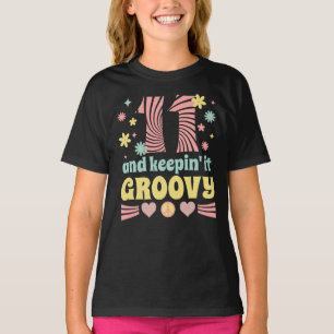 11 Jahre alte 11. Geburtstags Groovy Vintage Mädch T-Shirt