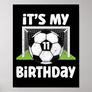 11 Jahre alte Fußballspieler zum 11. Geburtstag Ki Poster